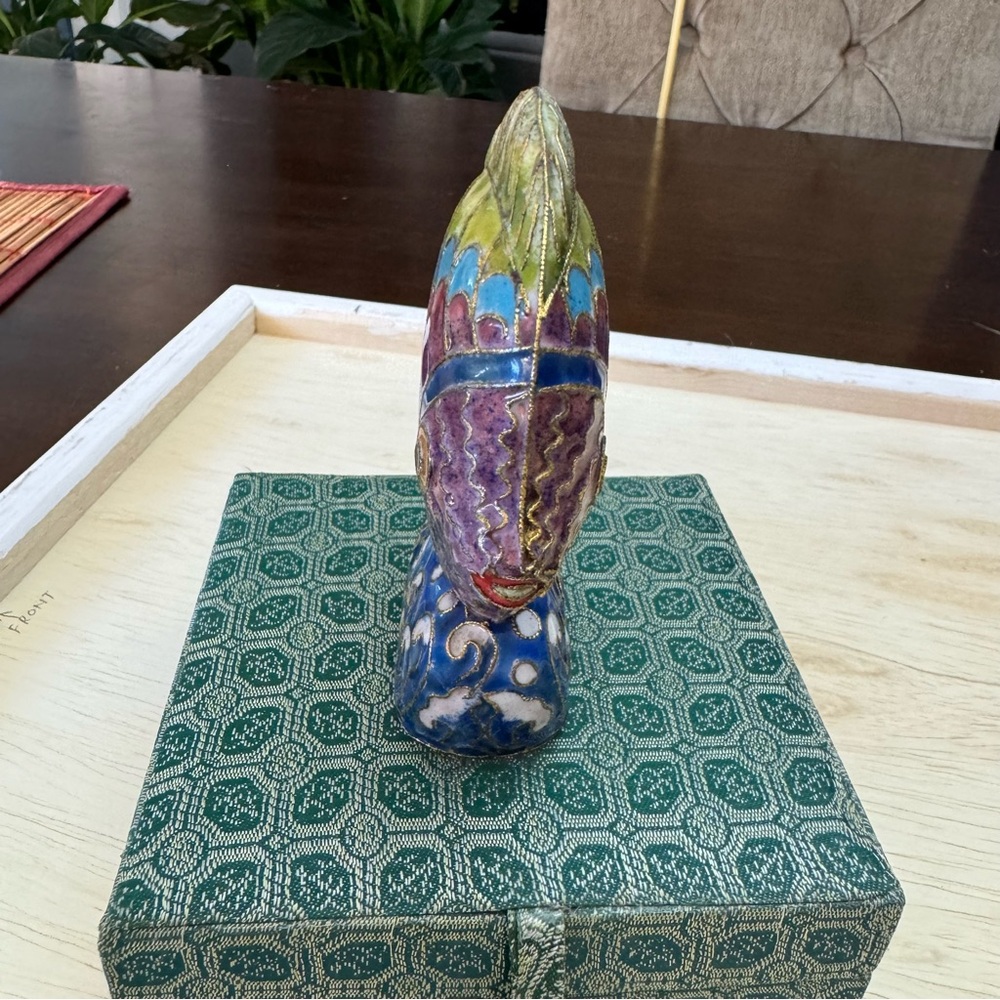 Beautiful DS Starr Cloisonné Tropical Fish Figurine On Stand Enamel Multicolor - Picture 5 of 15